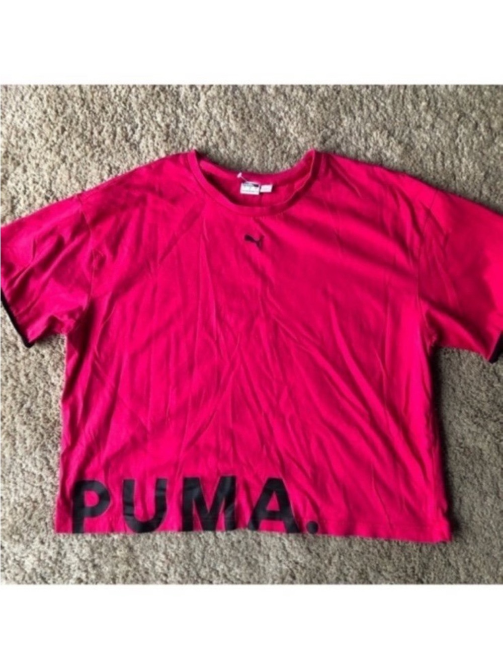 Puma Pink Crewneck Tee with Black Logo